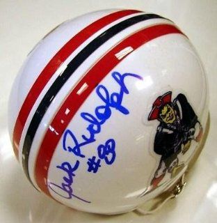 Jack Rudolph Autographed Mini Helmet   NE Patriots   Autographed NFL Mini Helmets Sports Collectibles