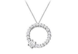 Circle of Life Pendant with Half a Carat Diamonds in White gold 14K Jewelry