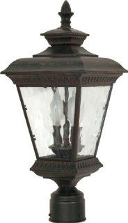 Nuvo 60/974 Post Lantern with Clear Water Glass, Old Penny Bronze   Outdoor Post Lights  