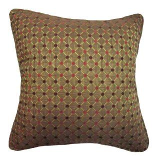 24x24 Burgundy and Pink Dots Brocade Decorative Throw Pillow Cover (Maga Collection)  
