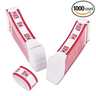 PM Company Color Coded Kraft Currency Straps, $5 Bill, $500, Self Adhesive, 1000/Pack