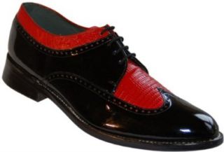Stacy Baldwin Black and Red Wingtip Spectator Shoes All leather Vintage style Oxfords Shoes