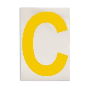 Brady 121708 ToughStripe Die Cut Polyester Tape, Yellow Letter "C" Industrial Floor Warning Signs