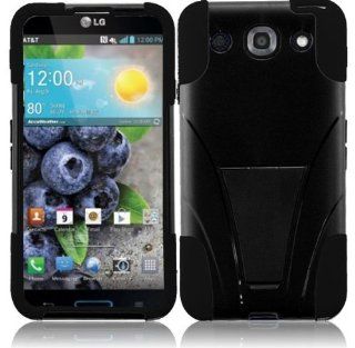 LG Optimus G Pro E980 ( AT&T ) Phone Case Accessory Charming Black Dual Protection Impact Hybrid Cover with Free Gift Aplus Pouch Cell Phones & Accessories