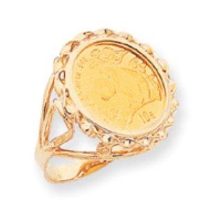 14k Gold 1/10th Panda Coin Ring Jewelry