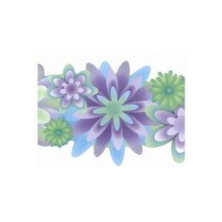 Wild Flowers Purple and Green Wallpaper Border by Chesapeake in Crazy About Kids    