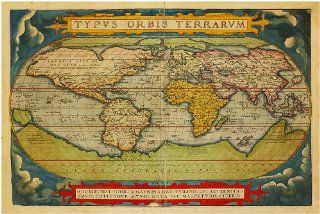 World, 1570, Typus Orbis Terrarum, Ortelius, Antique (Old) Map 