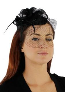 Charisma Sinamay Fascinator Cocktail Hat with Headband and Netting (Pink)