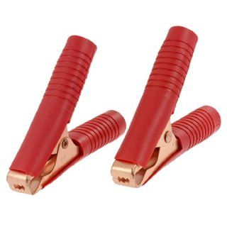 2 Pcs Red 100A Insulated Car Battery Alligator Clip Clamps   Circuit Testers  
