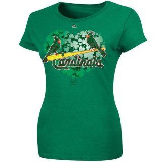 MLB Majestic St. Louis Cardinals Womens St. Patrick's Day Celtic Logo T Shirt   Kelly Green (X Large)  Sports Fan T Shirts  Sports & Outdoors