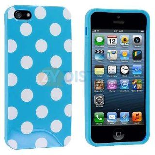 iConic (TM) Sky Blue and White Polka Dots Gel Case for NEW Apple iPhone 5 (5G) and 5S Generation (Sealed in iConic Brand Packaging Only) "Lifetime Warranty" Cell Phones & Accessories