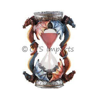 Sands of Time Dual Dragon Sand Timer (Blue & Red)   6 1/8"H *SL  Dragon Hourglass  