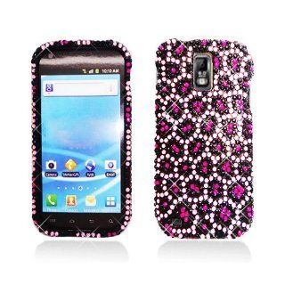 Black Pink Leopard Bling Gem Jeweled Crystal Cover Case for Samsung Galaxy S2 S II T Mobile T989 SGH T989 Hercules Cell Phones & Accessories