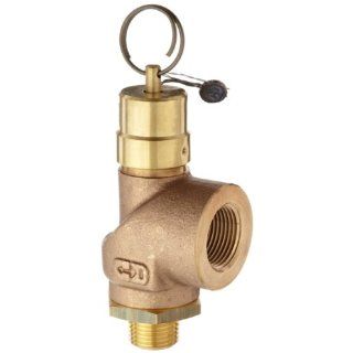 Control Devices SCB Series Brass ASME Safety Valve, 150 psi Set Pressure, 3/4" Female NPT x 1/2" Male NPT Industrial Relief Valves