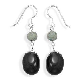 Turquoise and Black Onyx Earrings Jewelry