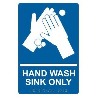 ADA Hand Wash Sink Only Braille Sign RRE 994 WHTonBLU Hand Washing  Business And Store Signs 