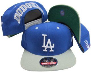 Los Angeles Dodgers Blue/Grey Two Tone Plastic Snapback Adjustable Snap Back Hat / Cap  Sports Fan Baseball Caps  Sports & Outdoors