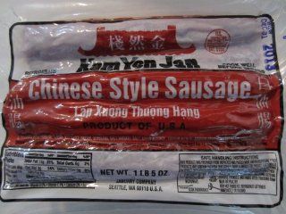 Kam Yen Jan Delicious Chinese Style Sausage (large 21 ounce package with approximately 12 links)  Jerky And Dried Meats  Grocery & Gourmet Food
