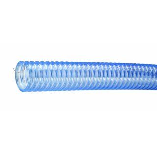 Tigerflex WE Series Food Grade PVC Material Handling Hose with Rigid PVC Helix and Grounding Wire, 50 PSI Max Pressure, 1 1/4 inches ID, 100 feet Length