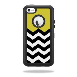MightySkins Protective Vinyl Skin Decal Cover for OtterBox Defender iPhone 5C Case Sticker Skins Mustard Chevron Cell Phones & Accessories