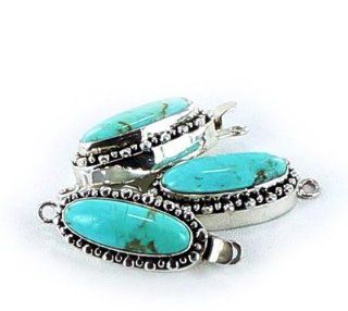 AAA ELONGATED LIGHT BLUE TURQUOISE STERLING CLASP~ 