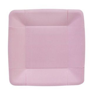 Light Pink 7.5" Square Paper Plates   20 Per Pack Salad Plates Kitchen & Dining
