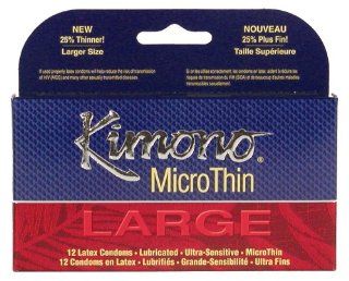 Kimono MicroThin Large Latex Condoms, Lubricated, 12 Count Box Health & Personal Care