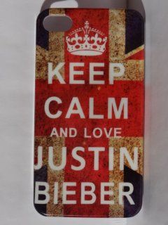 Justin Bieber   Keep Calm and Love Justin Bieber   Hard Case Cover for iPhone 4 4g & 4s 