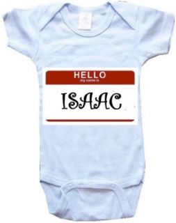 HELLO MY NAME IS ISAAC   Name series   White Or Blue Onesie / Baby T shirt Clothing