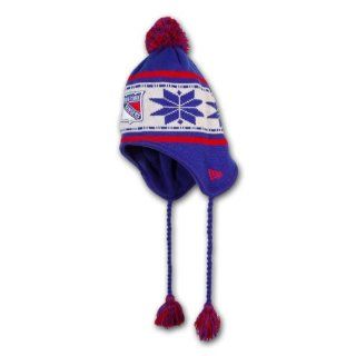 NHL New Era New York Rangers Royal Blue Striped Snowflake Tassel Beanie  Baseball Caps  Sports & Outdoors