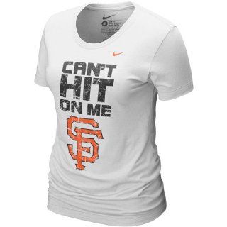 Nike San Francisco Giants Ladies White Can't Hit On Me T shirt (X Small)  Athletic Shirts  Sports & Outdoors