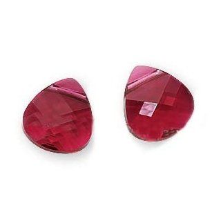 SWAROVSKI ELEMENTS Flat Crystal Briolette Beads #6012 11x10mm Ruby (2)