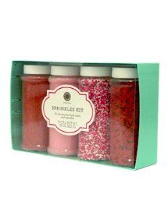 MARTHA STEWART Sprinkles Kit, Red Sanding Sugar, Pink Sanding Sugar, Red/White/Pink Nonpareils, Red Hearts Kitchen & Dining