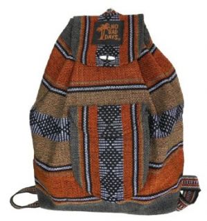 No Bad Days Baja Backpack Ethnic Woven Mexican Bag   Pearsimmon Gray Black Clothing