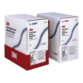 3M 06297 Soft Edge Foam Masking Tape, 90 Degree F Performance Temperature, 50m x 12mm Width, White