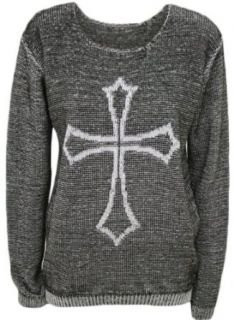 Womens Gothic Cross Knitted Jumper (Mtc) Pullover Sweaters