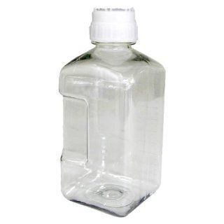 Nalgene 2019 2000 Sterile Media Bottle, Square, PETG, 2000mL (Case of 12) Science Lab Media Bottles