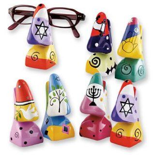 Ceramic Eyeglass Holder with Judaica Icons by Prosperity Tree / Plaut Judaica 