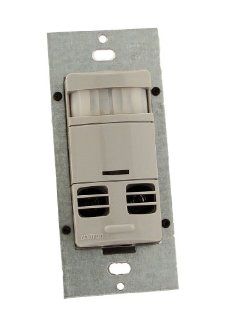 Leviton OSSMT GDG Ultrasonic/Infrared, Multi Technology Wall Switch Sensor, No Neutral, 2400 sq. ft. Major & 400 sq. ft. Minor Motion Coverage, Gray   Motion Activated Wall Switches  