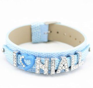 Slider Letter Wristband Sky Blue Bracelet   I Love Niall Jewelry