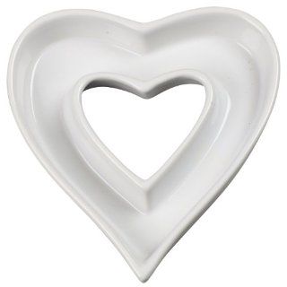 Ivy Lane Design Ceramic Love Letter Dish, Heart Shape, White Kitchen & Dining