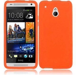 HTC One Mini ( AT&T ) Phone Case Accessory Dashing Orange Soft Silicone Rubber Skin Cover with Free Gift Aplus Pouch Cell Phones & Accessories