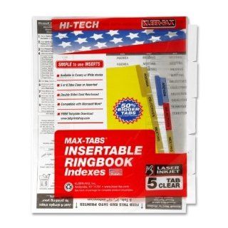 Kleer Fax, Inc. Insertable Index Dividers,3Hp,5 Tab,36/St,Clear Tabs (2 Pieces) 