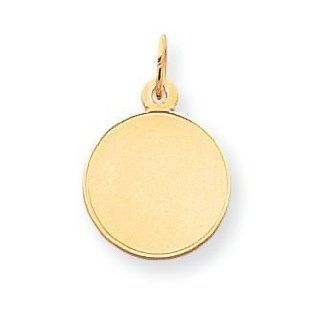 14k Gold Plain .011 Gauge Engraveable Round Disc Charm Jewelry