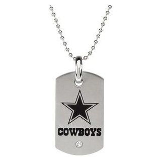 Stainless Steel Dallas Cowboys Logo Dog Tag Necklace Pendant Necklaces Jewelry