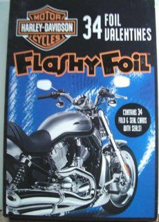 Harley Davidson Motor Cycles 34 Flashy Foil Valentines Toys & Games