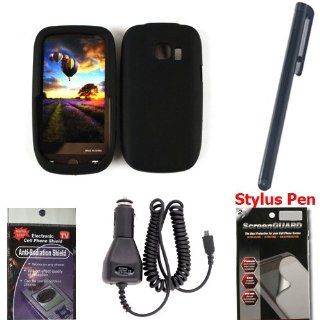 Black Silicone Gel Cover Combo Pack for Huawei Pinnacle 2 M636 with Car Charger, ScreenGuard Brand 2 Pack Screen Protectors, Stylus Pen and Radiation Shield. Cell Phones & Accessories