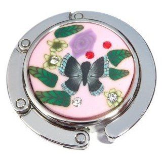 Butterfly Flower Stones Foldable Purse Hanger Handbag Table Hook Jewelry
