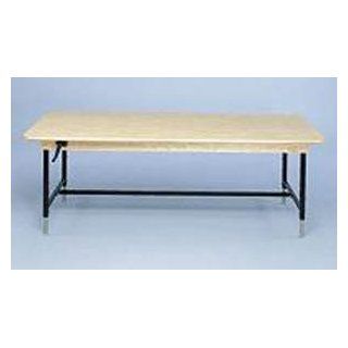 Manual Economy Hi Low Work Table, 4' x 8' Laminated Butcher Block Top Health & Personal Care