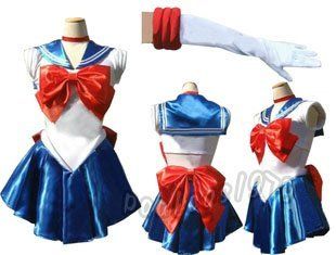 Sailor Moon Cosplay Costume Serena with Tiara Glove Toys & Games